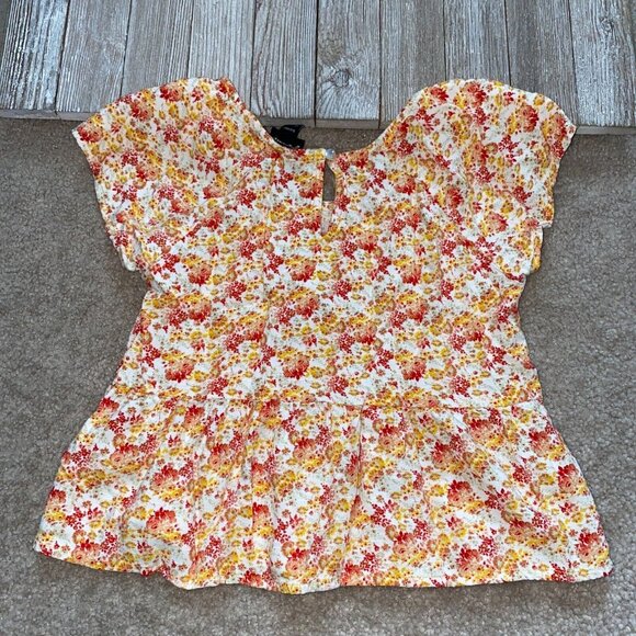 Art Class Floral Woven Peplum Top Girls Size S (6/6X) Cute Pretty Boho School - Picture 7 of 12